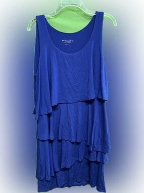Soft Surroundings Blue Tiered Scoop Neck Layered Dress